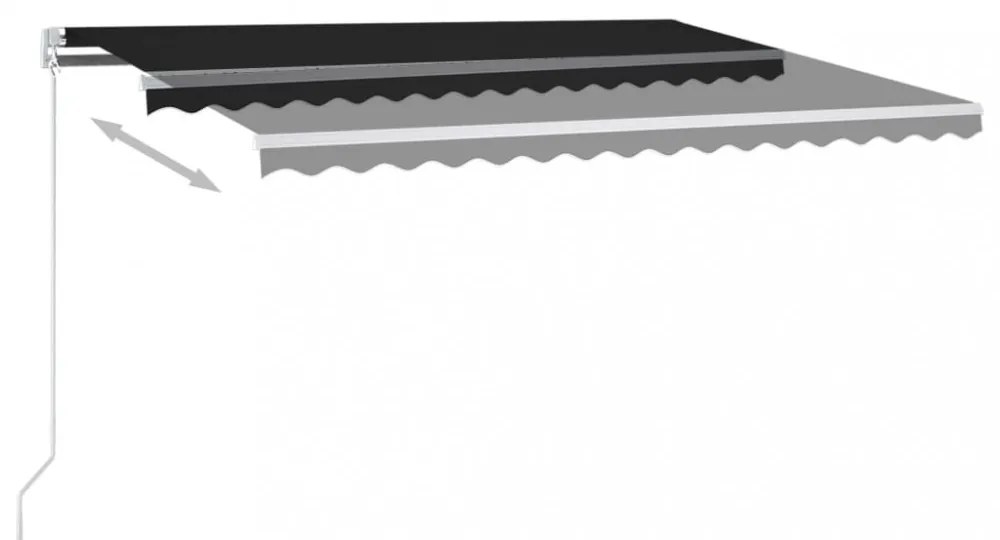 antracitszürke szélérzékelős és LED-es napellenző 4 x 3,5 m