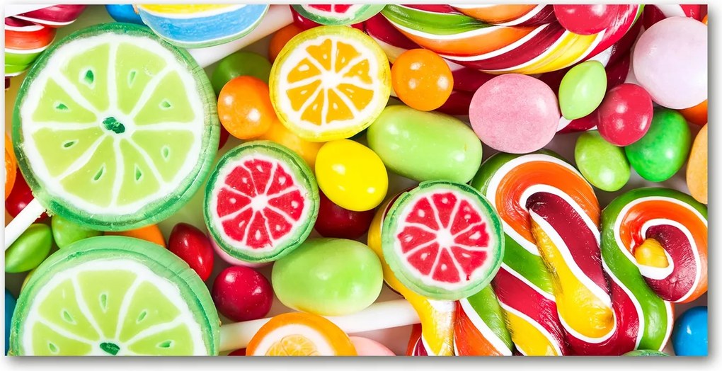 Fotó üvegkép Színes cukorka 140x70