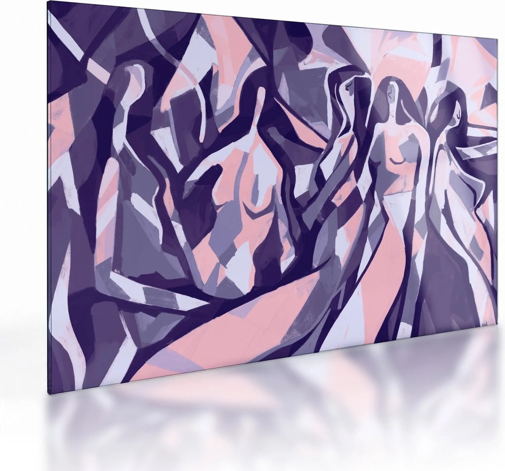 Kép - absztrakt nők (üvegen) (70x50 cm)