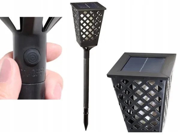 LED napelemes lámpa érzékelővel LED/0,6W/5,5V IP65 2000 mAh 107 cm fekete