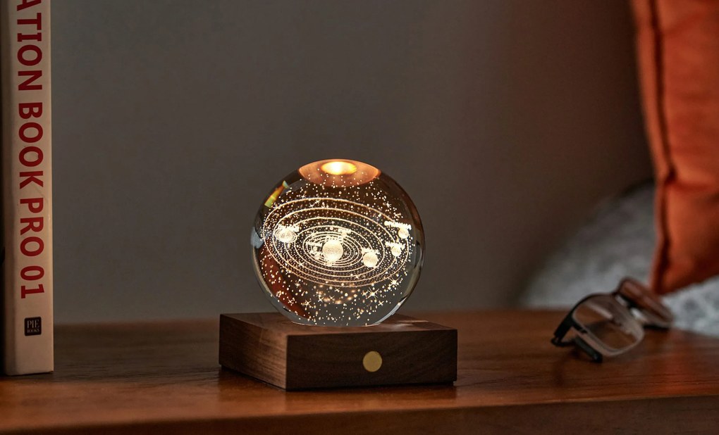 Asztali lámpácska 3D lézerrel készült mintával, többféle - Gingko Motiv: dešťový mrak