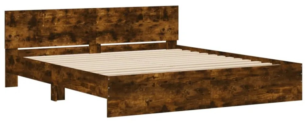 füstös tölgy színű ágykeret fejtámlával 200 x 200 cm