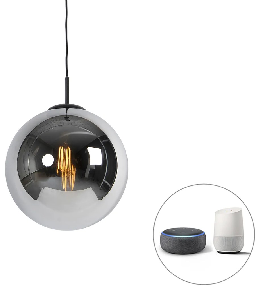 Okos függőlámpa fekete füstüveggel 30 cm, WiFi-vel ST64 - Pallon