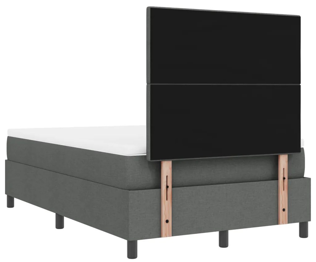 Boxspring Ágy Matraccal Közép-Szürke Kisfrancia Szövet