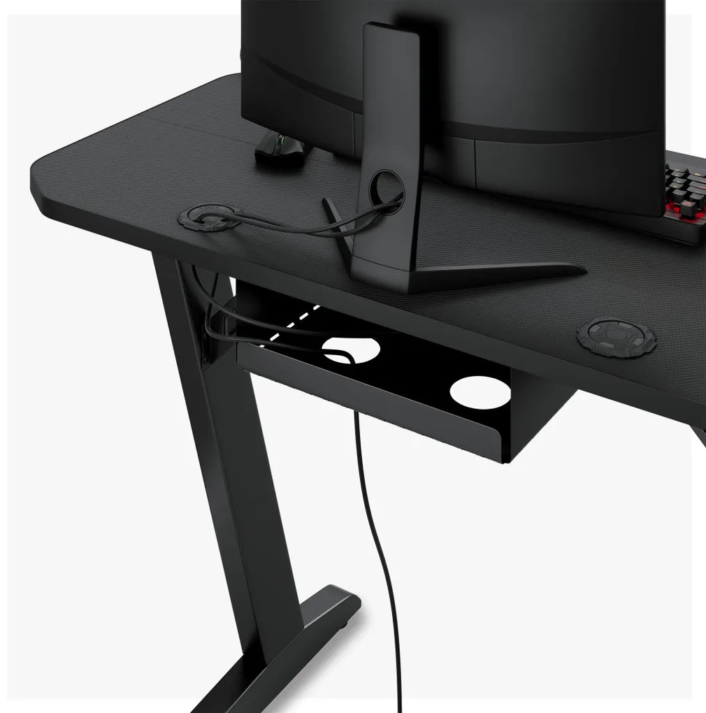 Gamer asztal SENSE7 Nomad Basic, 120×60 cm fekete carbon