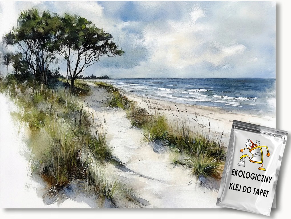 Fotótapéta Flizelina Tájkép Tenger Tengerpart Dűnék Ösvény Fa 254x184 ragasztó