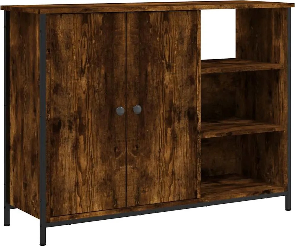 vidaXL füstös tölgy színű szerelt fa tálalószekrény 100 x 33 x 75 cm