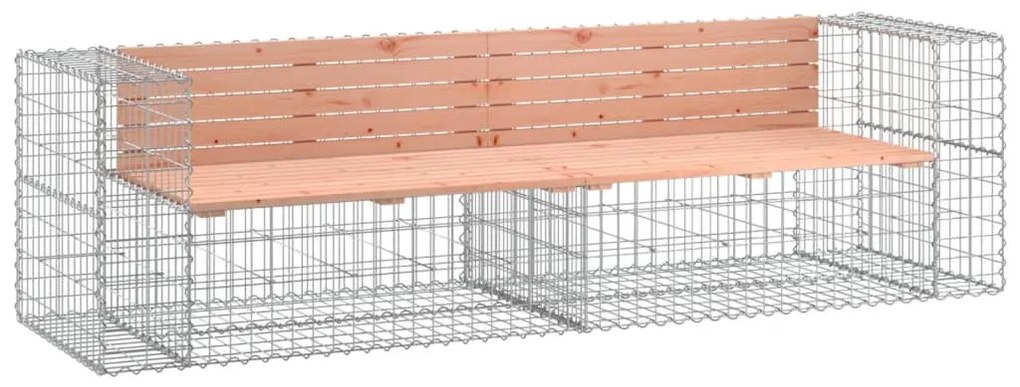tömör duglászfenyő gabion kerti pad 244 x 71 x 65,5 cm