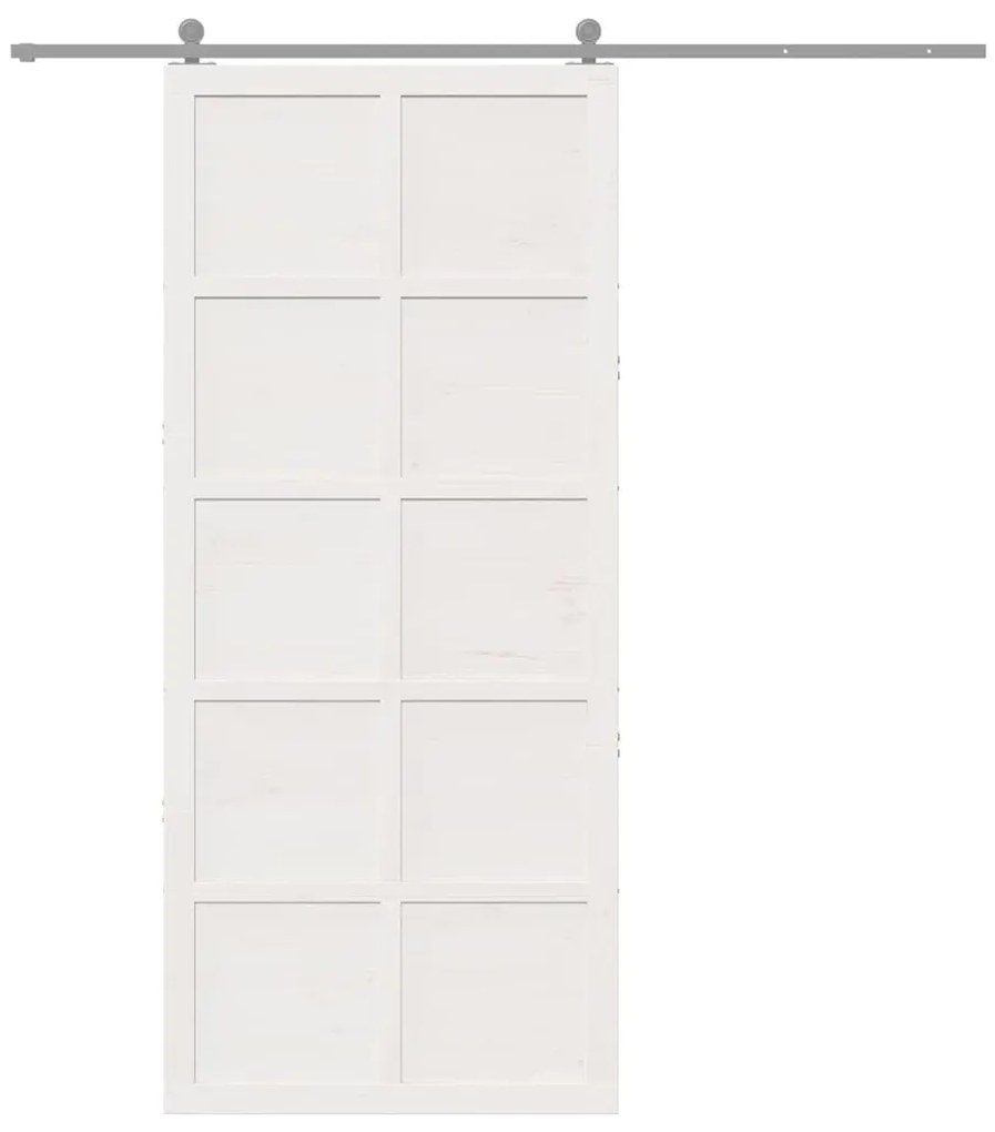 Istállóajtó Fehér 90 x 210 cm Tömör fenyőfa