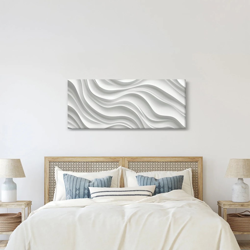Kép - 3D fehér hullámok (120x50 cm)