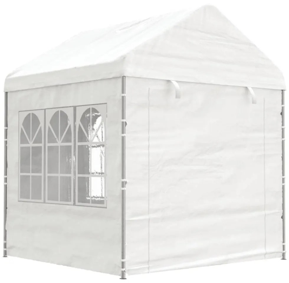 vidaXL fehér polietilén pavilon tetővel 13,38 x 2,28 x 2,69 m