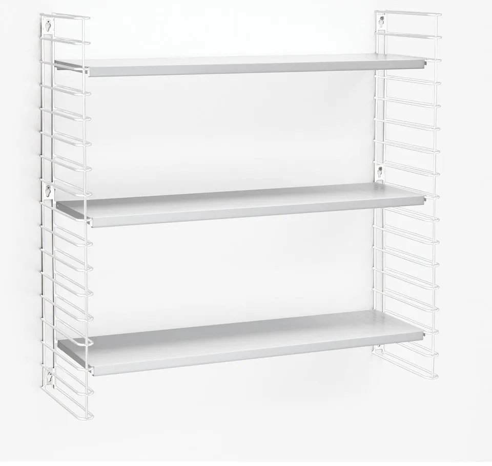 Libro háromszintes fehér polc, hossz 70 cm - Metaltex