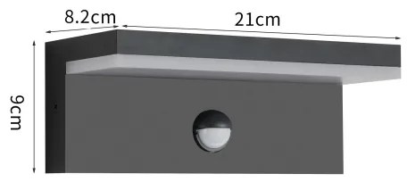 Brilagi-LED kültéri fali lámpatest érzékelővel TESSI LED/10W/230V fekete IP54