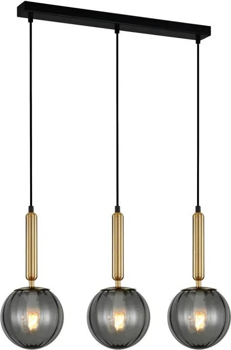 ITALUX PND-2324-3LBRO-SG RAVENA Többágú Függesztett Lámpa Füstös, Sárgaréz LED IP20