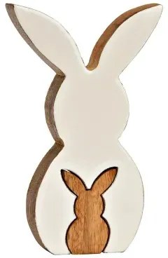 Fa húsvéti nyuszi HOPPYDUO készlet 2 db, 20 cm, fehér