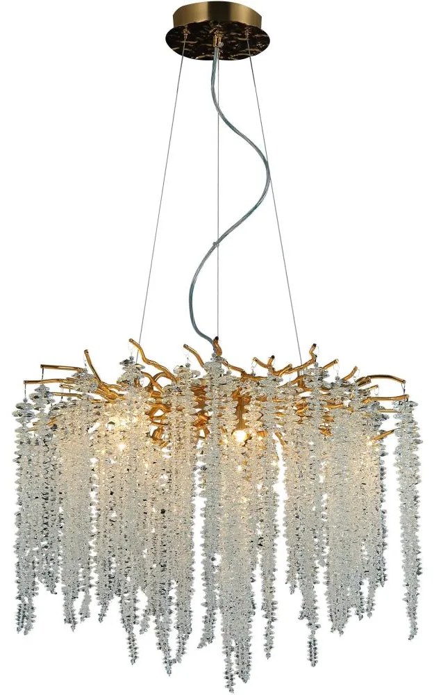 Kristály csillár zsinóron 9xG9/40W/230V arany