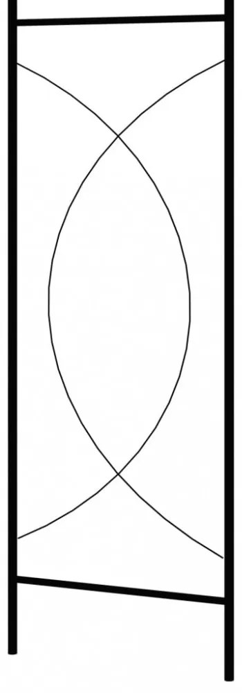 fekete vas kerti boltív kapuval 150 x 34 x 240 cm