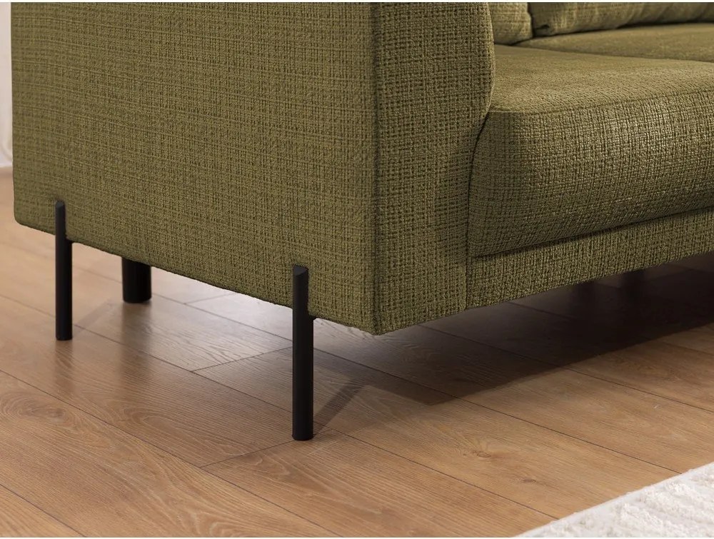 Zöld zsenília sarokkanapé (jobb oldali-L alakú) Mauris – Ropez