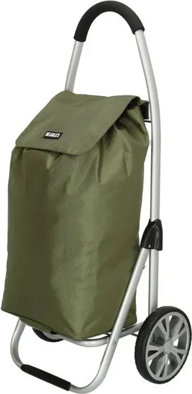 Zöld prémium bevásárlókocsi kerekeken „Aluman”