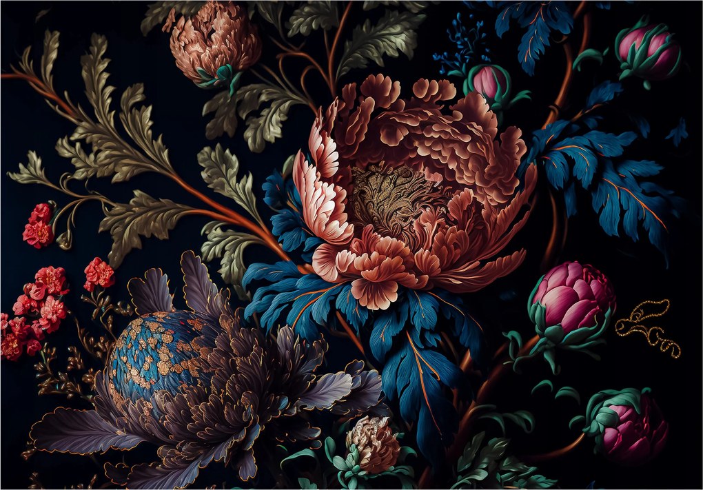 Fotótapéta Bazsarózsa Vintage luxus romantikus dekoráció 208x146 +ragasztó