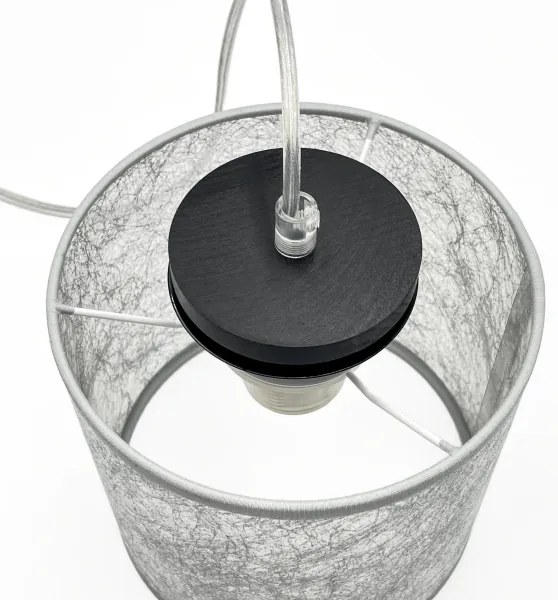 Kábeles függőlámpa ROSA 1xE27/60W/230V fekete/szürke