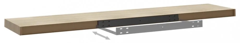 tölgyszínű MDF lebegő fali polc 120 x 23,5 x 3,8 cm