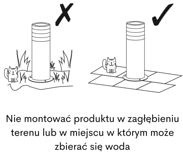 Kültéri lámpa RINO 1xE27/12W/230V IP54 44 cm fekete