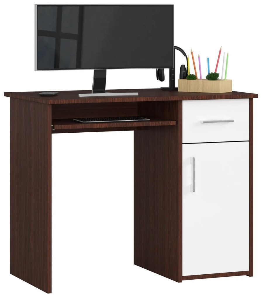 PC asztal Padma (wenge + fehér). Akció -16%. 1068864