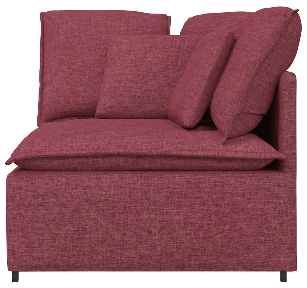 borvörös moduláris kanapé sarokmodul párnákkal 100 cm