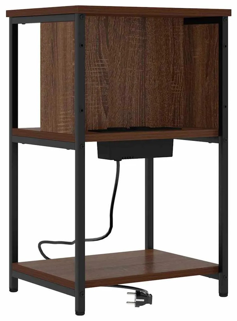 Éjjeliszekrény 2 pcs barna tölgy 38 x 31 x 61 cm Faanyag