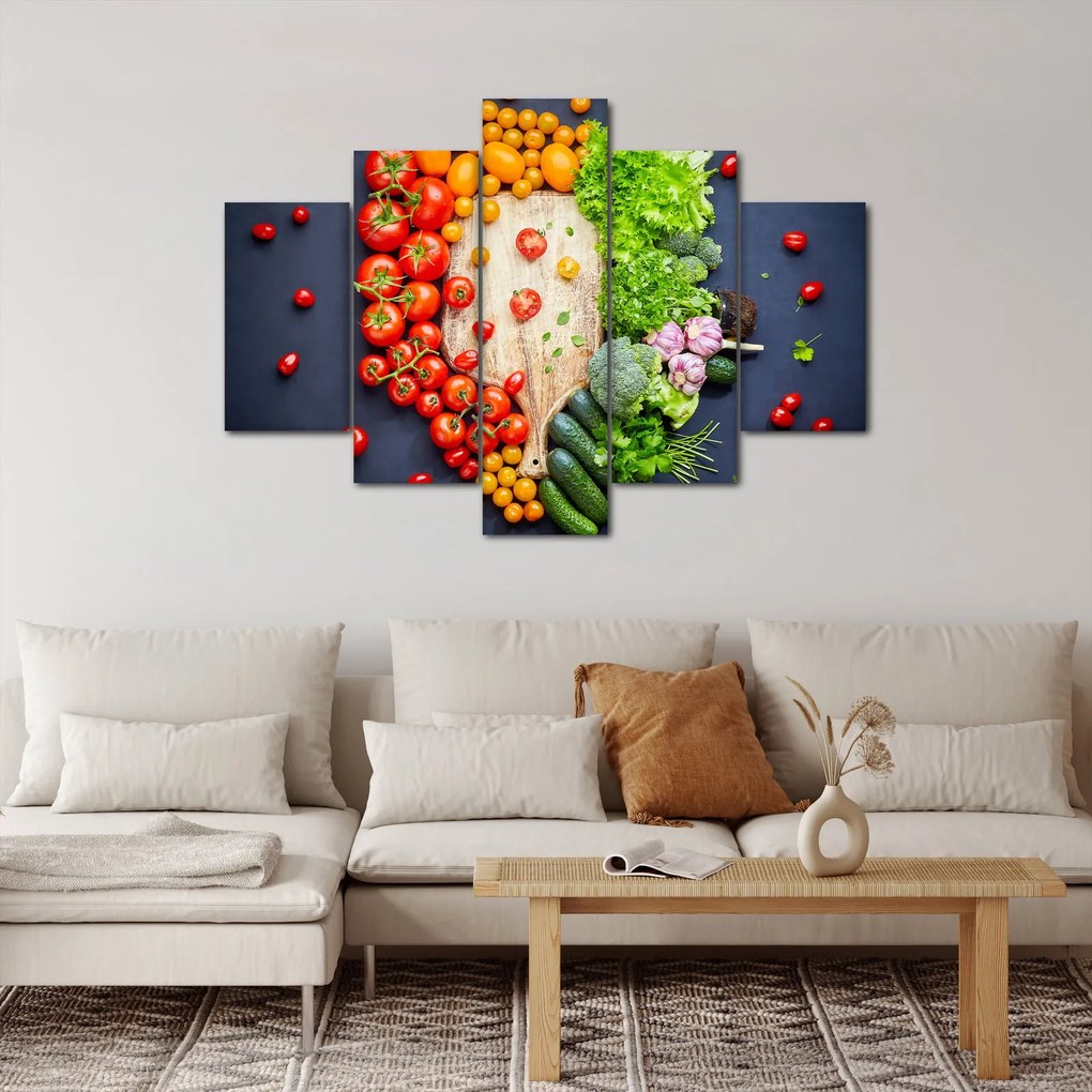 Kép - Zöldséggel teli asztal (150x105 cm)