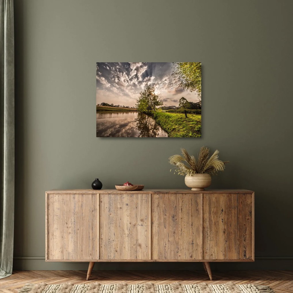 Természet kép sugarakkal (üvegen) (70x50 cm)