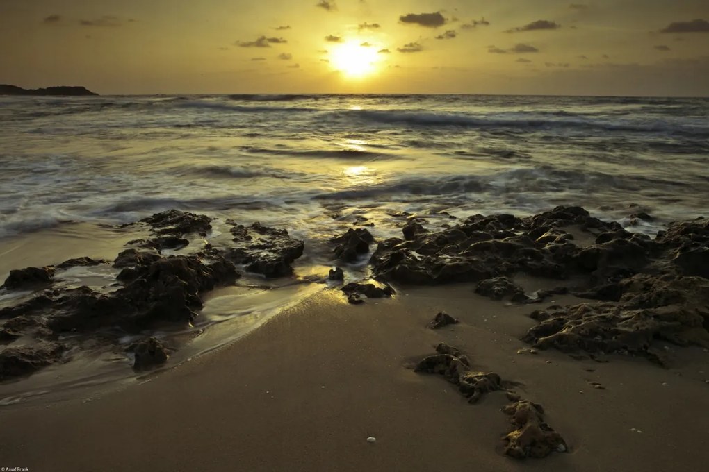 Poszter 45x30cm Naplemente a Palmachim strandon, Assaf Frank