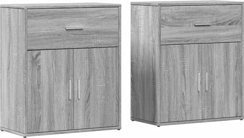 vidaXL 2 db szürke sonoma színű szerelt fa tálalószekrény 60x31x70 cm