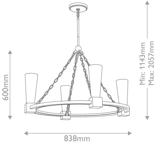 Elstead KRISTY4-DG-OPAL - Rúdra szerelt KRISTY csillár 4xE27/40W/230V, rézszínű