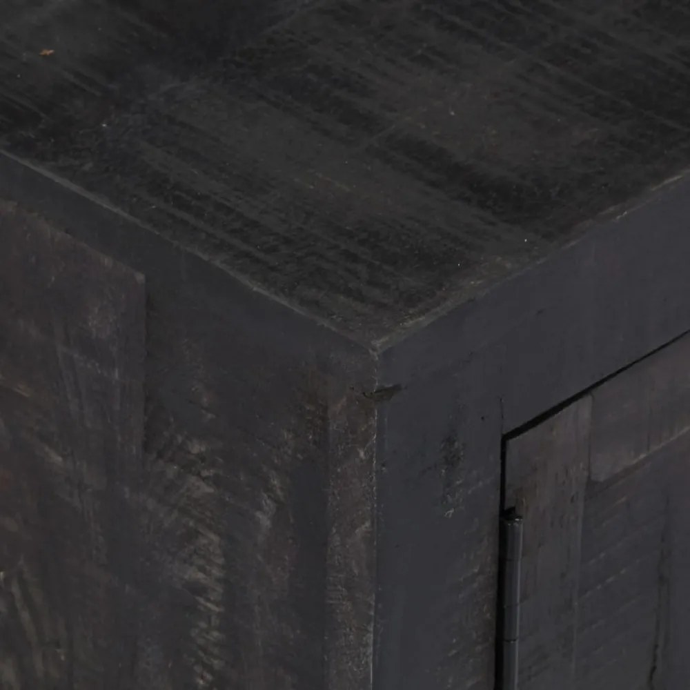 vidaXL fekete tömör mangófa TV-szekrény 118 x 30 x 40 cm