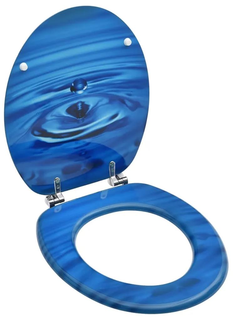 vidaXL kék vízcseppmintás MDF WC-ülőke fedéllel