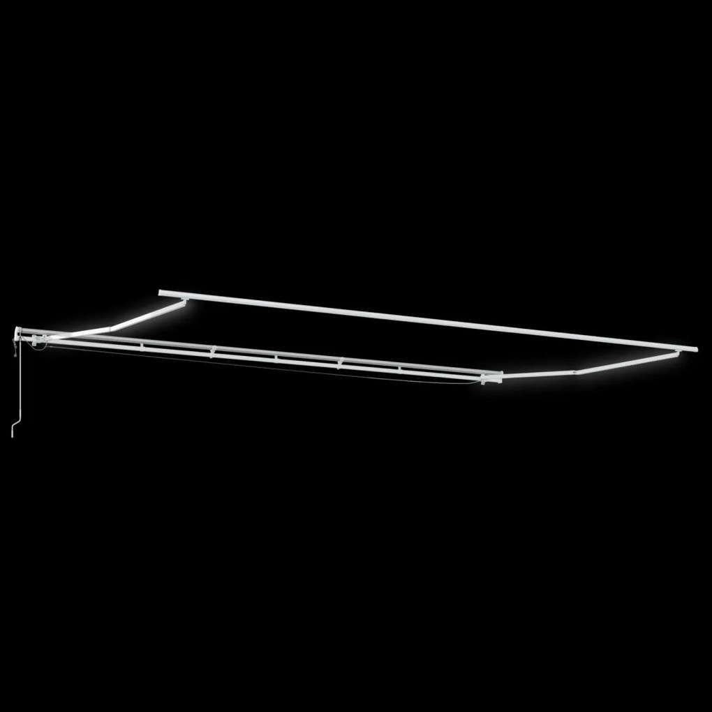 Automatikus behúzható napellenző LED-del Narancs és Barna 600x350 cm