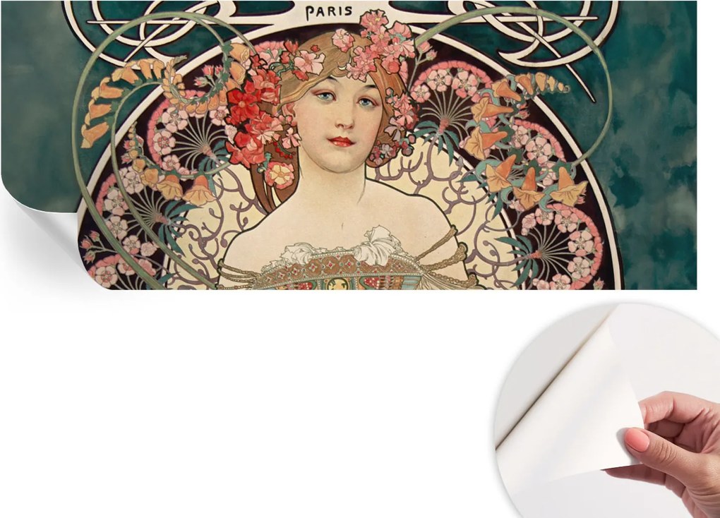 Modern öntapadós fotótapéta falra Virágos szimmetria 250x104 cm