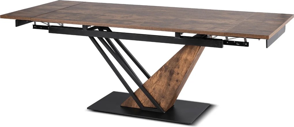 REX bővíthető étkezőasztal 160-220 cm rusztikus tölgy/fekete MDF