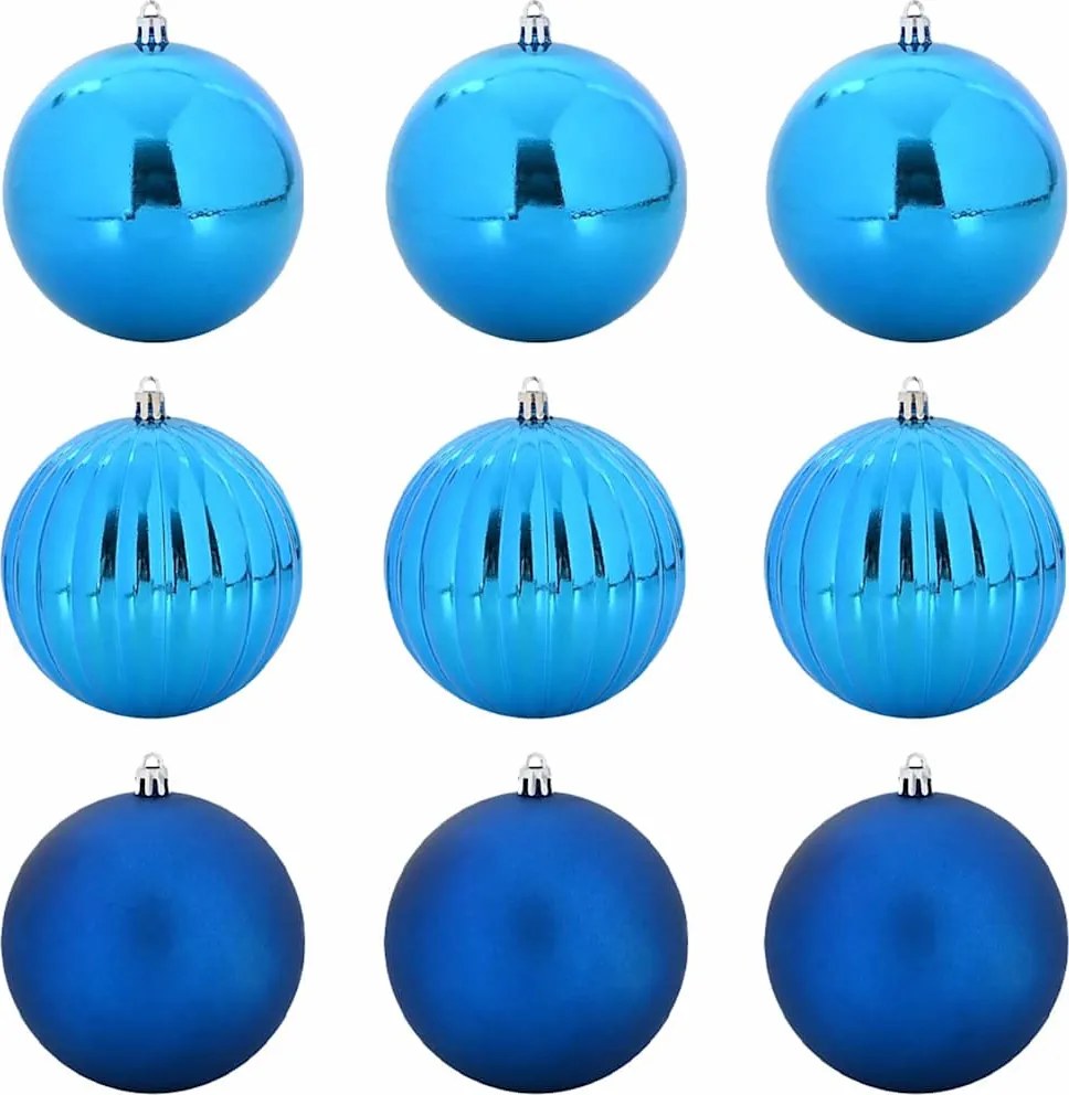 vidaXL Karácsonyi Díszgömb Készlet XL 9 pcs Kék Műanyag