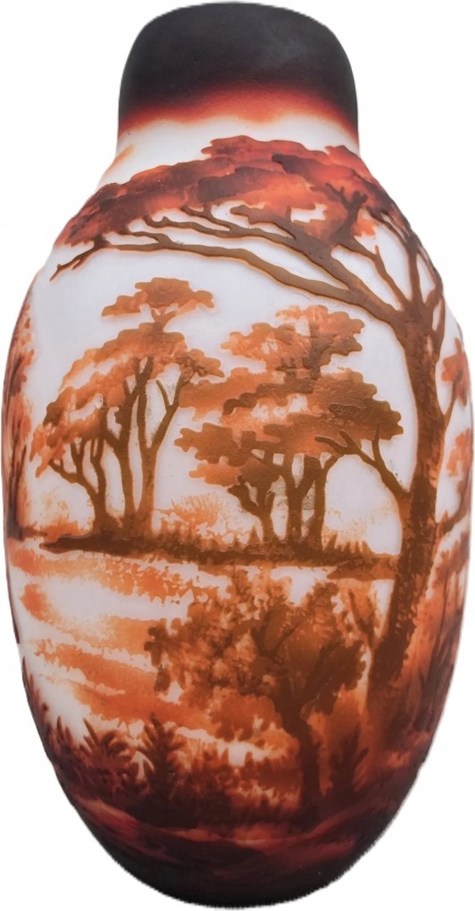 Színes Üveg Váza Virágos Flakon Piros Kézműves Ajándék