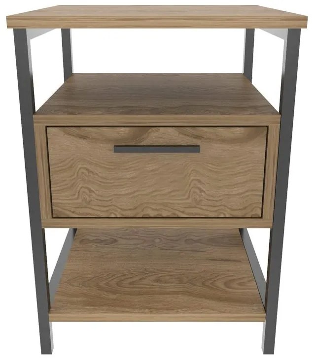 Éjjeliszekrény Alba - Black, Oak