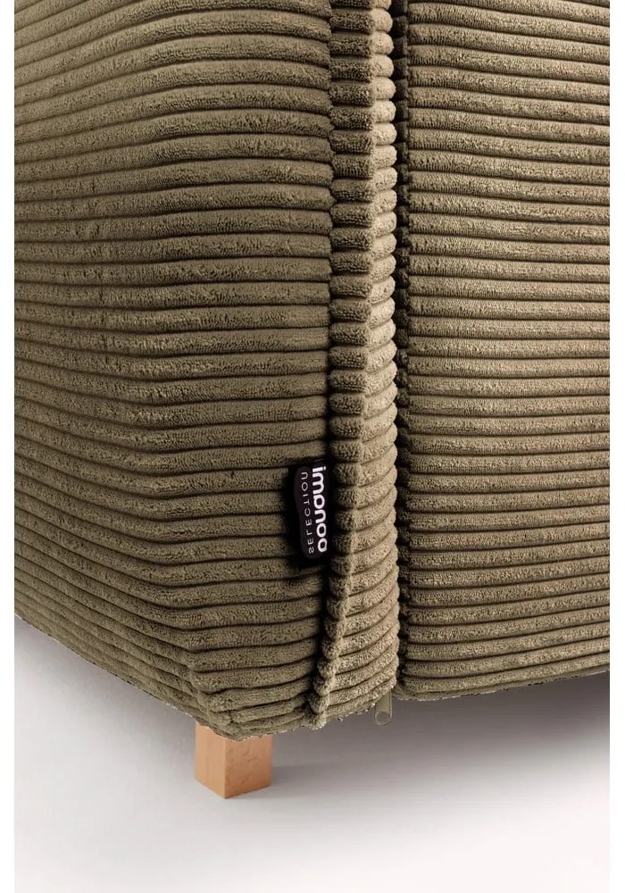 Zöld kordbársony kinyitható sarokkanapé (jobb oldali-U alakú) Tori – Bonami Selection