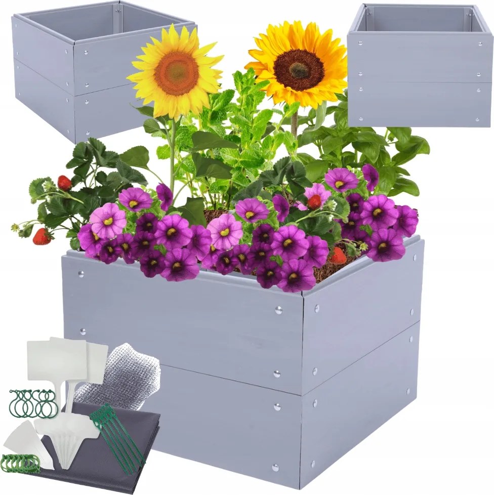 Magasított ágyás műanyag zöldségtartó láda Pvc 40x50x50