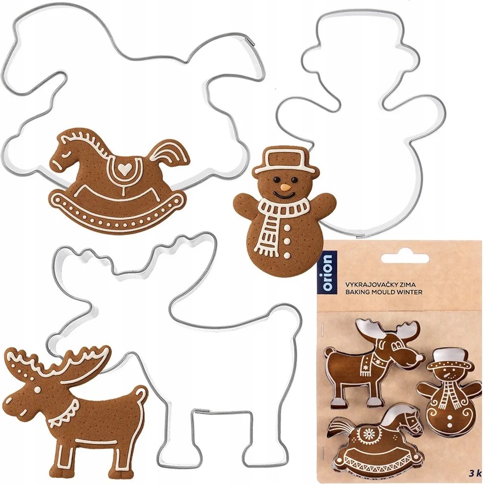 3x Karácsonyi lyukasztó forma mézeskalács keksz lyukasztó