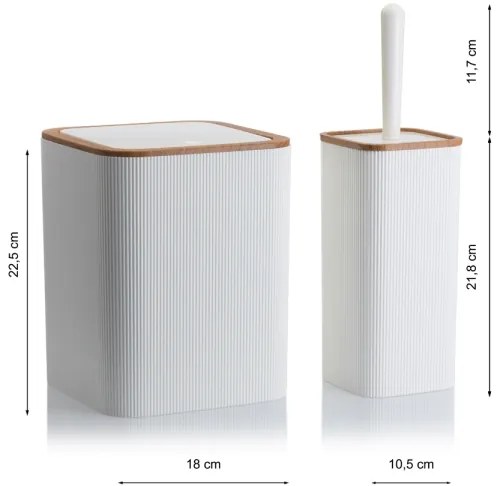 Fürdőszobai készlet ZOYA 5 db fehér/barna