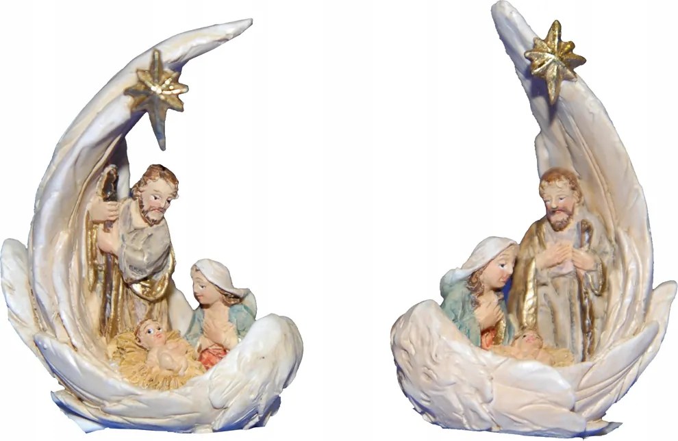 2 db gyönyörű karácsonyi család figura 12,2cm magas szárnyakkal