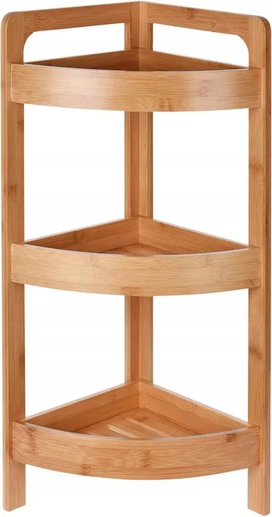 Bambusz könyvespolc 3 szintes sarokpolc 61cm Boho