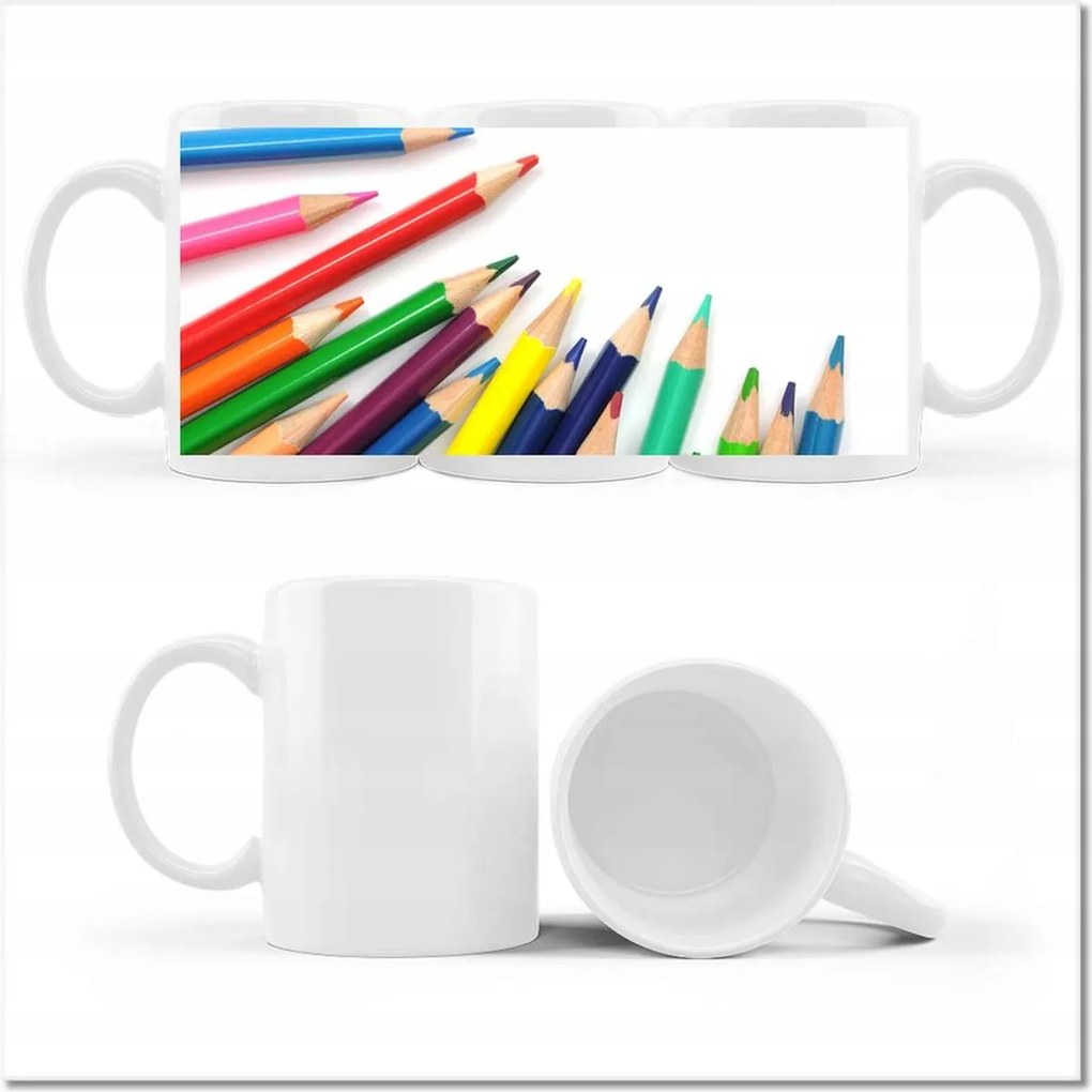Nyomott mintás bögre Színes ceruzák gyerekeknek